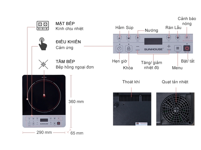 BẾP HỒNG NGOẠI SUNHOUSE SHD6005