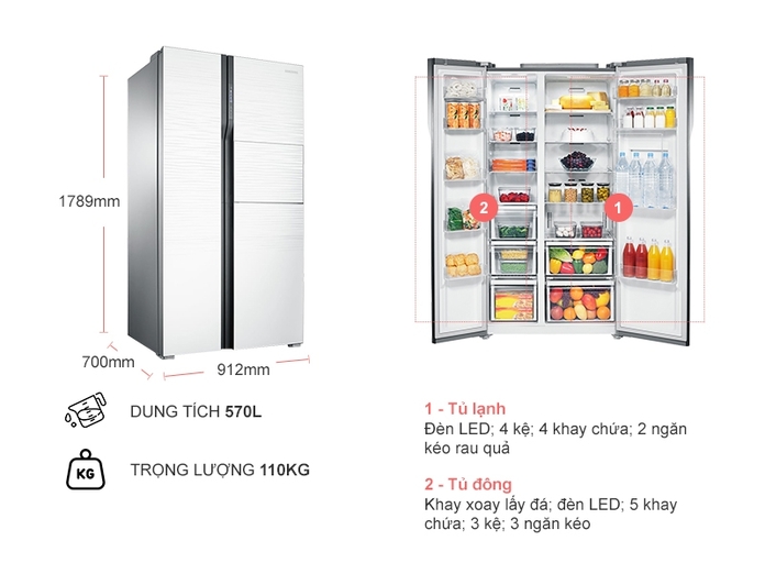 TỦ LẠNH SAMSUNG INVERTER 543 LÍT RS554NRUA1J