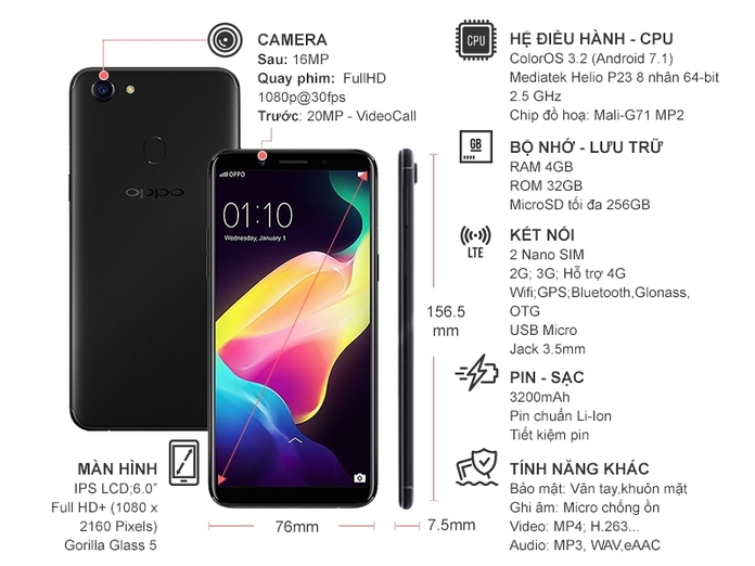 OPPO F5 ĐEN
