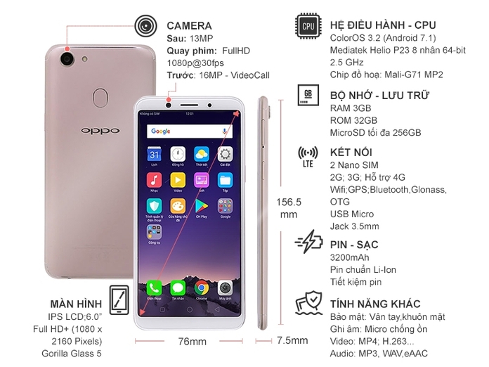 OPPO F5 YOUTH VÀNG
