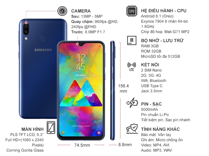 Samsung Galaxy M20 32GB Xanh