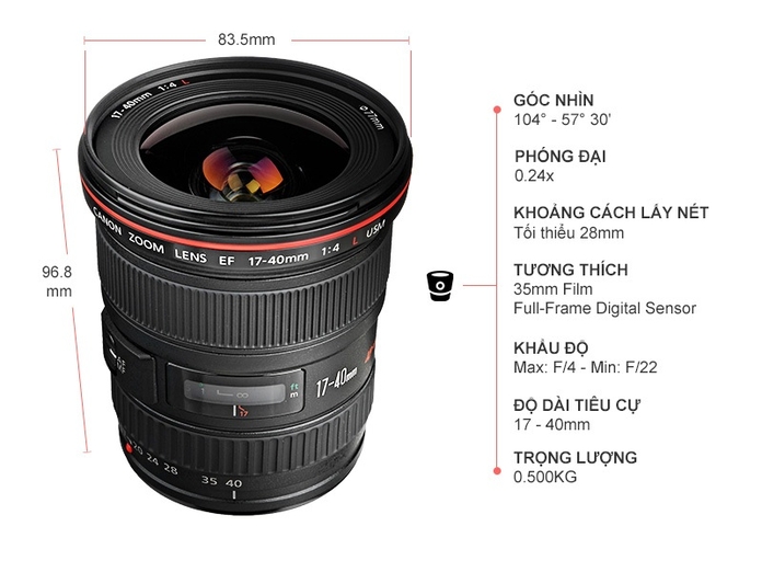 ỐNG KÍNH CANON EF 17-40MM F/4L USM