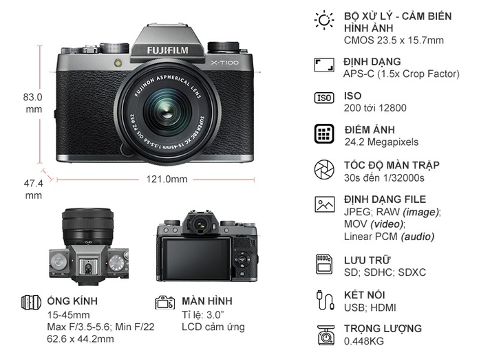 Mấy ảnh Fujifilm Kit 15-45mm X-T100/XC Bạc đậm