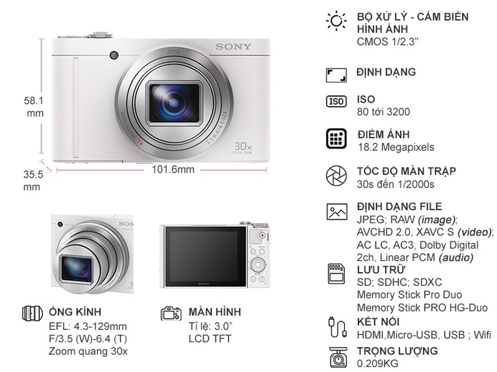 MÁY ẢNH SONY DSC - WX500/WCE32