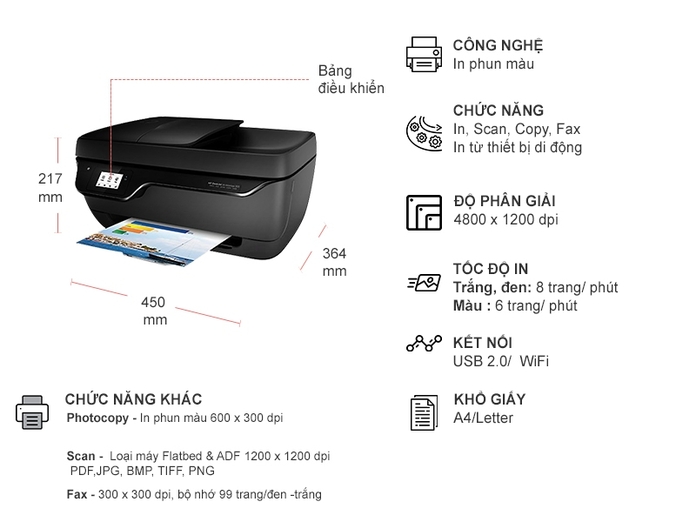 MÁY IN PHUN MÀU ĐA CHỨC NĂNG HP IA 3835-F5R96B