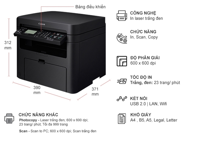 Máy In Laser Đa Năng Canon MF232W