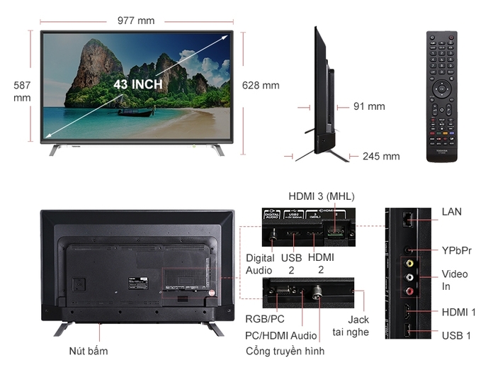 Smart Tivi Toshiba 43 inch 43L5650VN