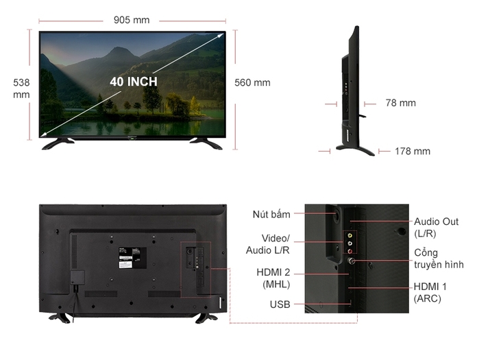 TIVI LED SHARP 40 INCH LC-40LE280X