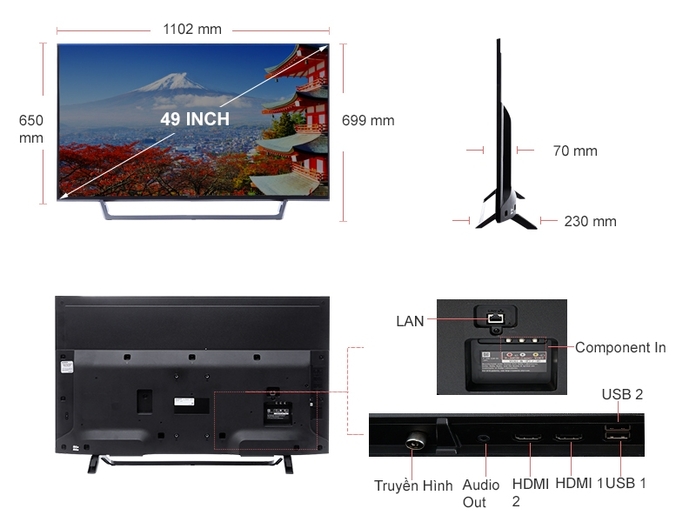 TIVI SONY 49 INCH KDL-49W660E VN3