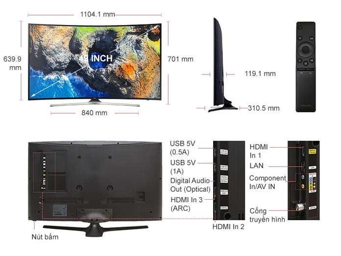 TIVI LED SAMSUNG UA49MU6300KXXV