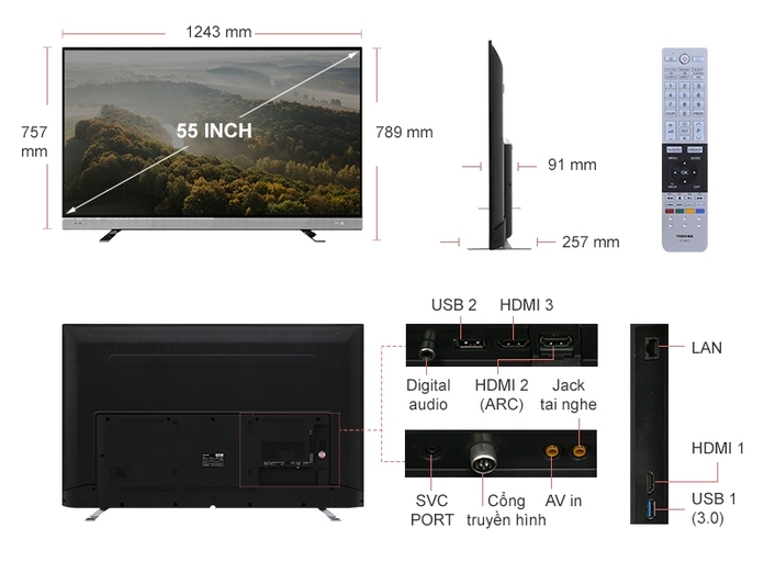 INTERNET TIVI 4K 55INCH TOSHIBA 55U6750VN