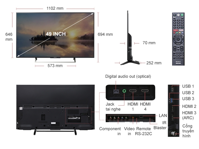 SMART TIVI 49INCH SONY KD-49X7500E