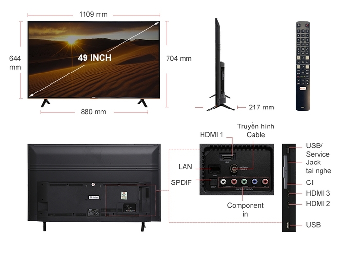 SMART TIVI 49 INCH TCL L49S62