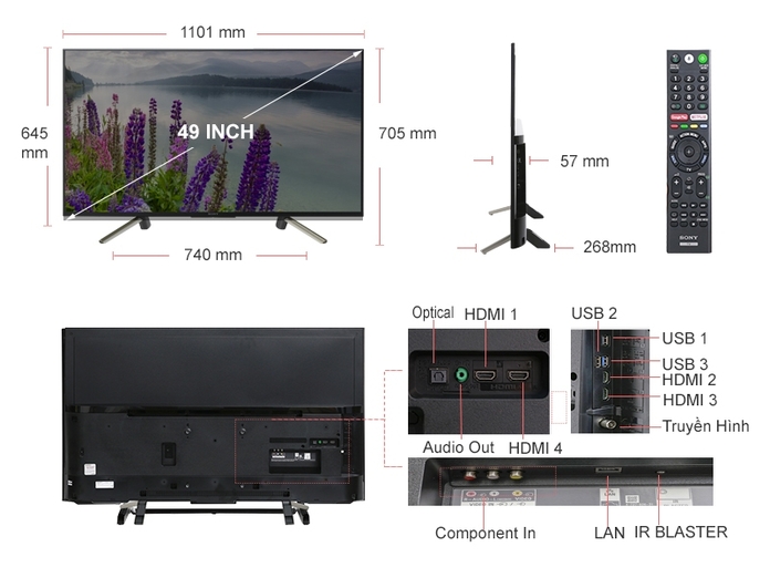 SMART TIVI SONY 49 INCH KDL-49W800F