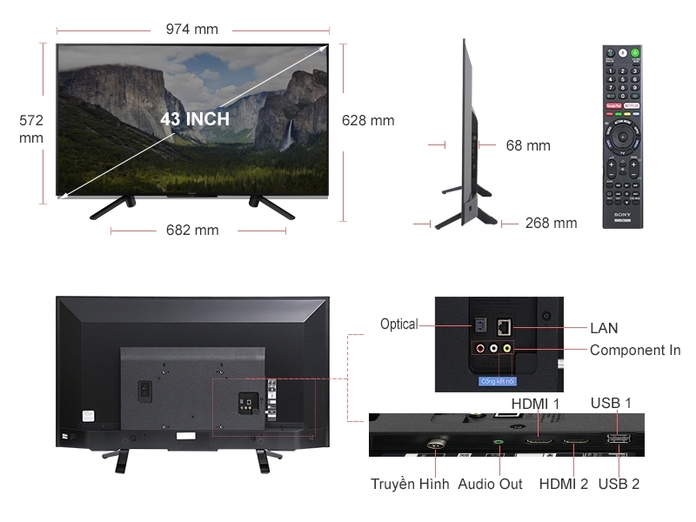 SMART TIVI SONY 43 INCH KDL-43W660F