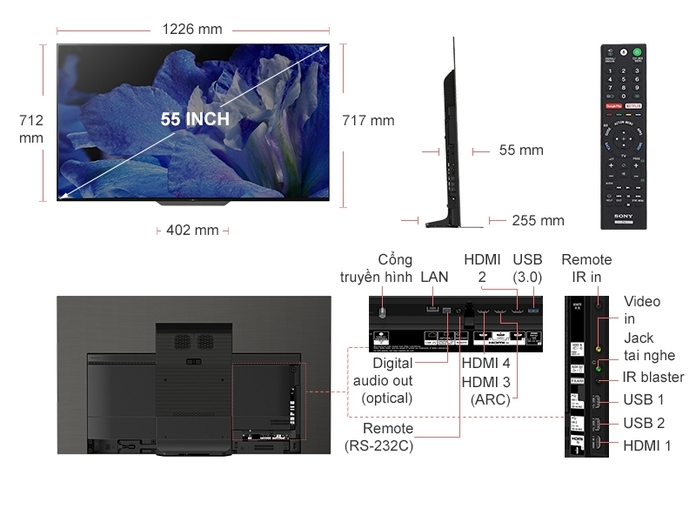TIVI OLED SONY 55 INCH KD-55A8F
