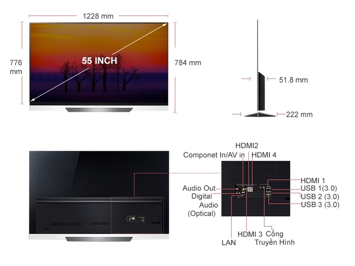 Smart tivi LG 4K OLED 55 inch E8PTA