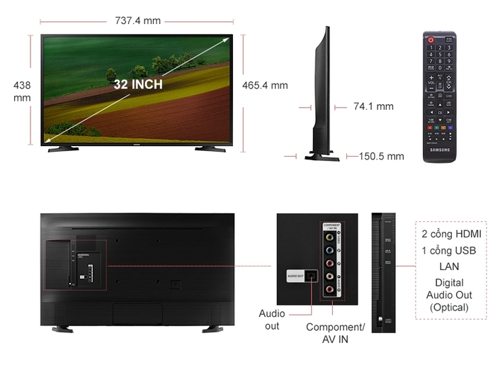 Smart Tivi Samsung HD 32 inch UA32N4300AKXXV