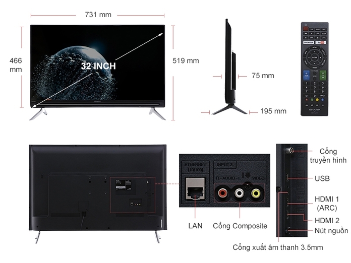 TIVI SHARP 32 INCH LC-32SA4500X