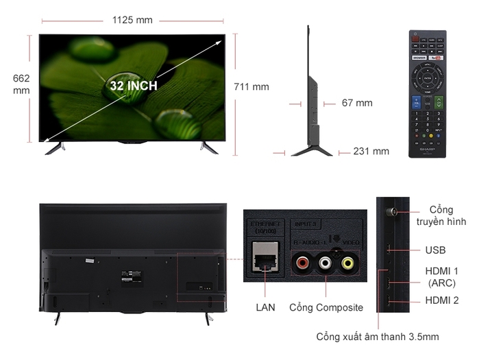 TIVI SHARP 50 INCH LC-50SA5500X