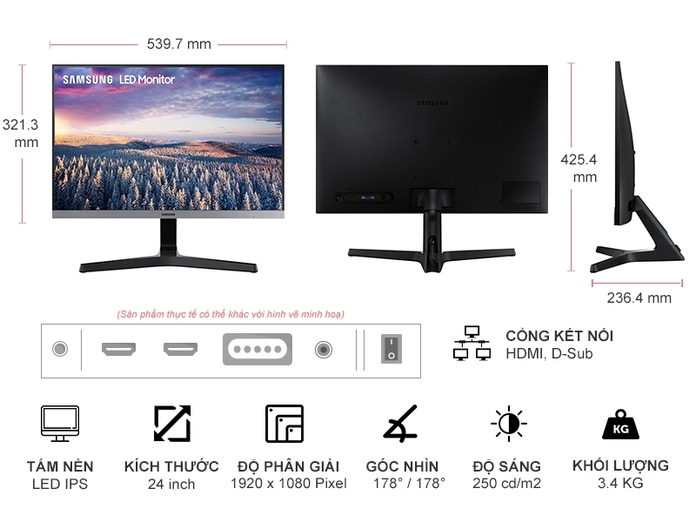 Màn hình Samsung 24 inch LS24R350FHEXXV