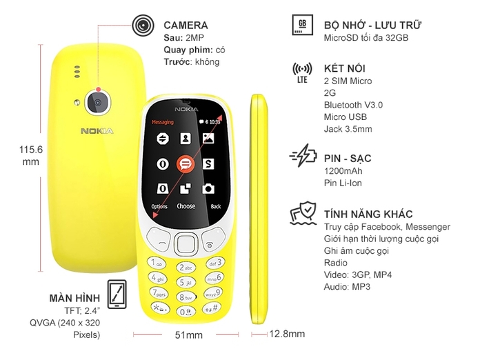 NOKIA 3310 VÀNG