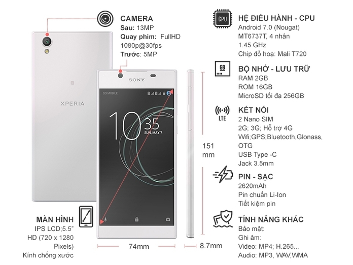 SONY XPERIA L1 TRẮNG