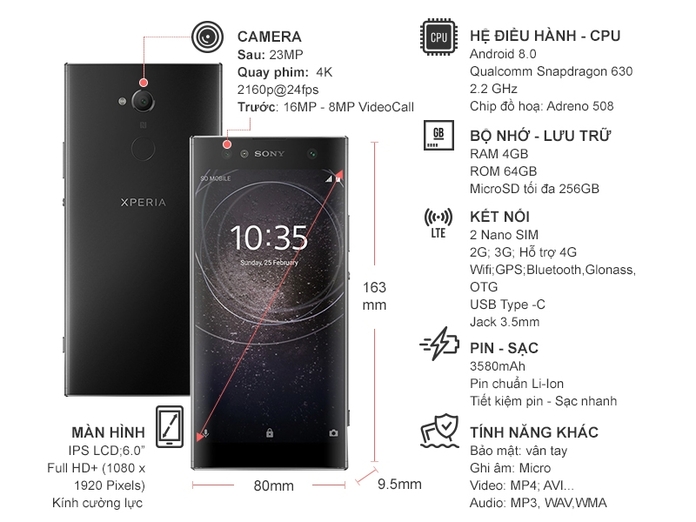 SONY XPERIA XA2 ULTRA MÀU ĐEN