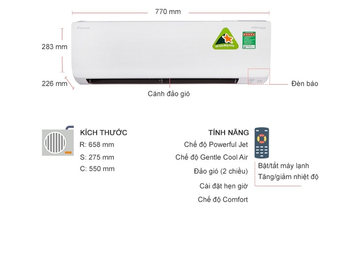 Máy lạnh Daikin Inverter 1.5 HP FTHF35RAVMV