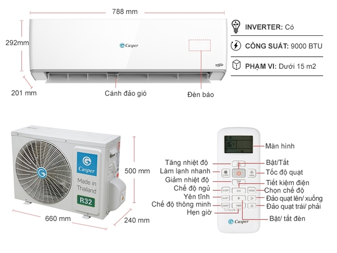 Máy lạnh Casper Inverter 1 HP GC-09TL25
