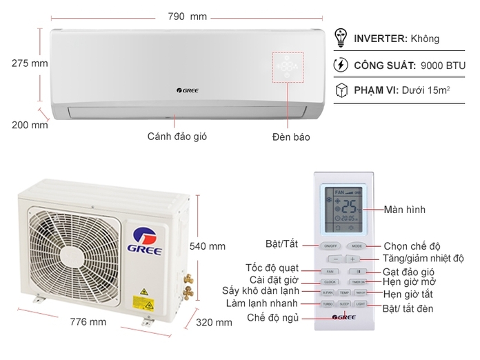 Máy lạnh Gree 1 HP GWC09KB-K60C4