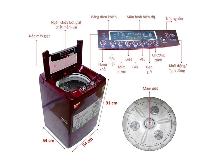 MÁY GIẶT LG 9 KG WF-S9019DR
