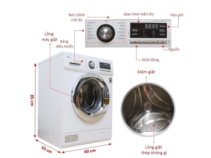 MÁY GIẶT LG 8 KG F1408NM2W