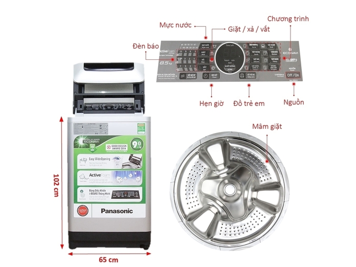 MÁY GIẶT PANASONIC 8.5 KG NA-F85G1WRV