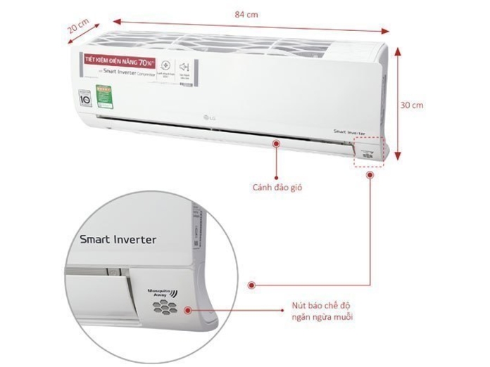 MÁY LẠNH LG INVERTER 1 HP V10APQ