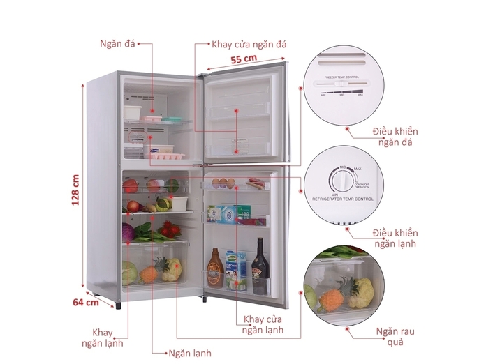 TỦ LẠNH TOSHIBA 171 LÍT GR-S19VPP