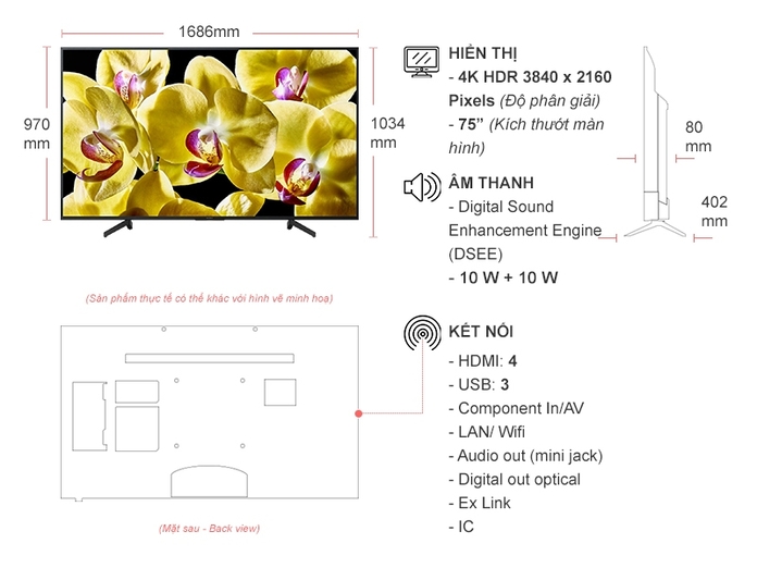Tivi Sony 4K 75 inch KD-75X8000G