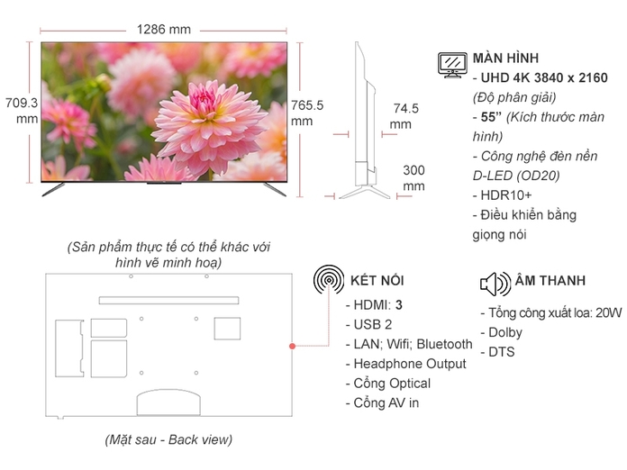 Android QLED Tivi TCL 4K 55 inch 55C715