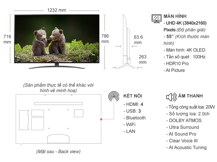 Smart Tivi NanoCell LG 4K 55 inch 55NANO86TNA