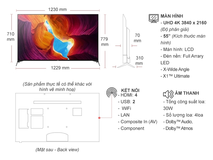 Android Tivi Sony 4K 55 inch KD-55X9500H