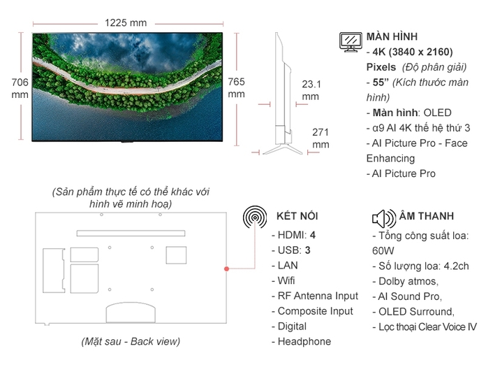 Smart Tivi OLED LG 4K 55 inch OLED55GXPTA