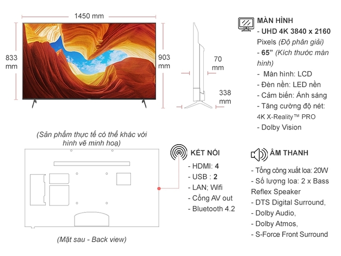 Android Tivi Sony 4K 65 inch KD-65X9000H VN3