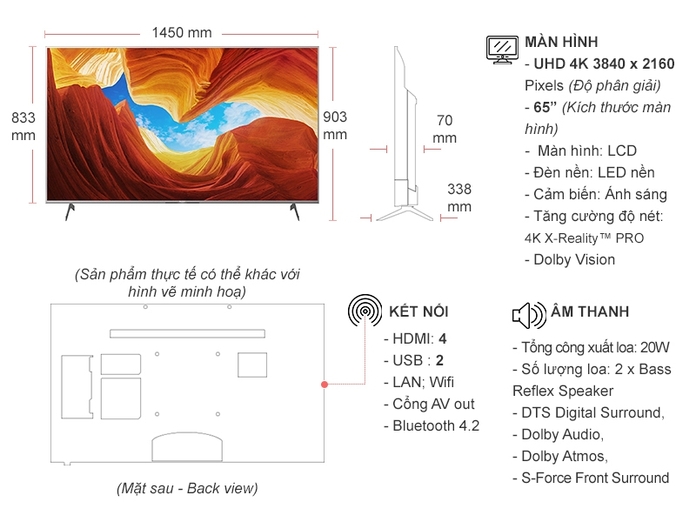 Android Tivi Sony 4K 65 inch KD-65X9000H/S VN3