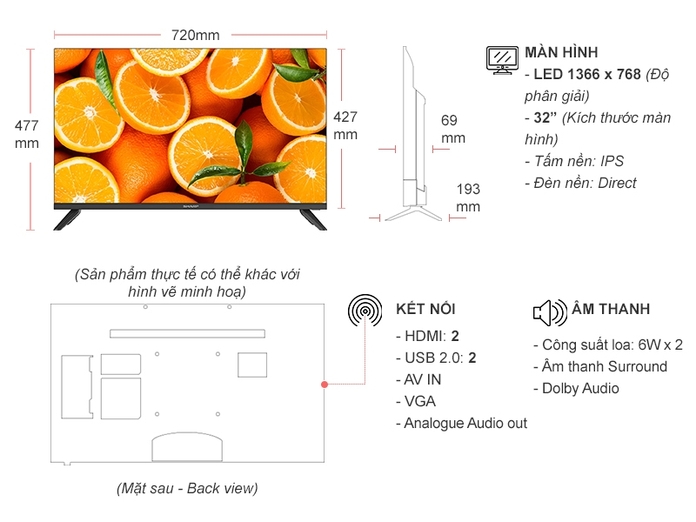 Tivi LED Sharp 32 inch 2T-C32CC1X