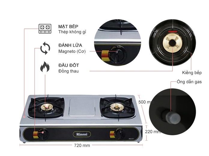 BẾP GAS RINNAI RV-577BK