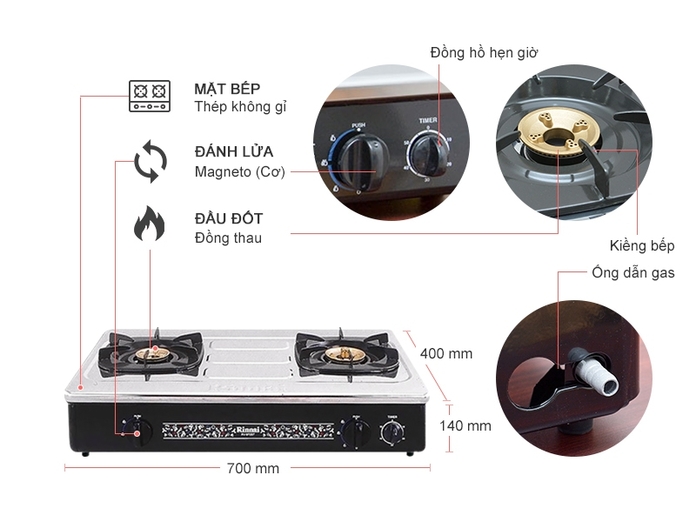 BẾP GAS RINNAI RV-970(ST)