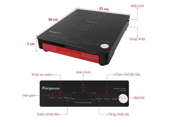 BẾP HỒNG NGOẠI KANGAROO KG383I