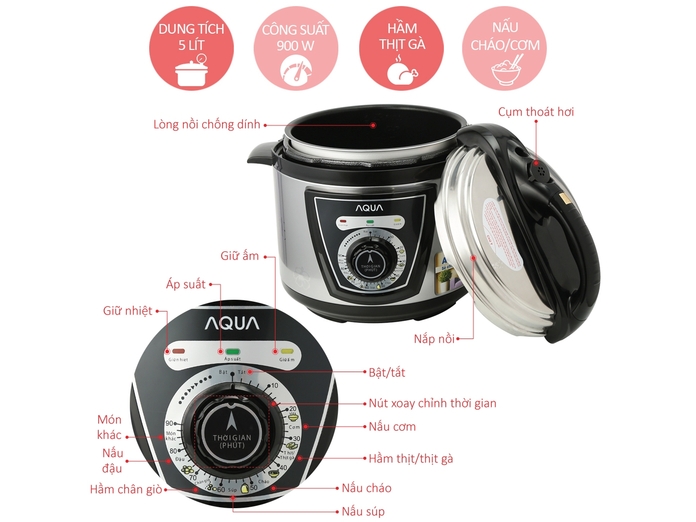 NỒI ÁP SUẤT ĐIỆN AQUA APC-50M