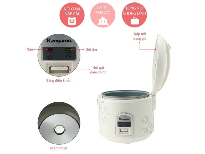 NỒI CƠM ĐIỆN KANGAROO KG-376NT