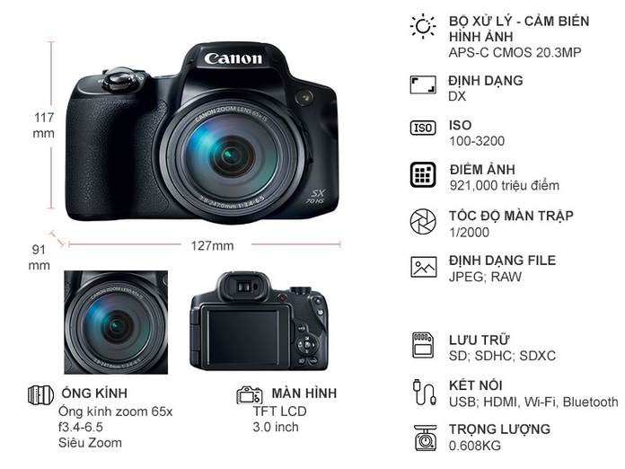 Máy ảnh Canon PowerShot SX70 HS